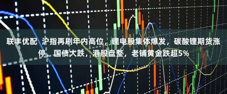 联丰优配  沪指再刷年内高位，锂电股集体爆发，碳酸锂期货涨停，国债大跌，港股盘整，老铺黄金跌超5%